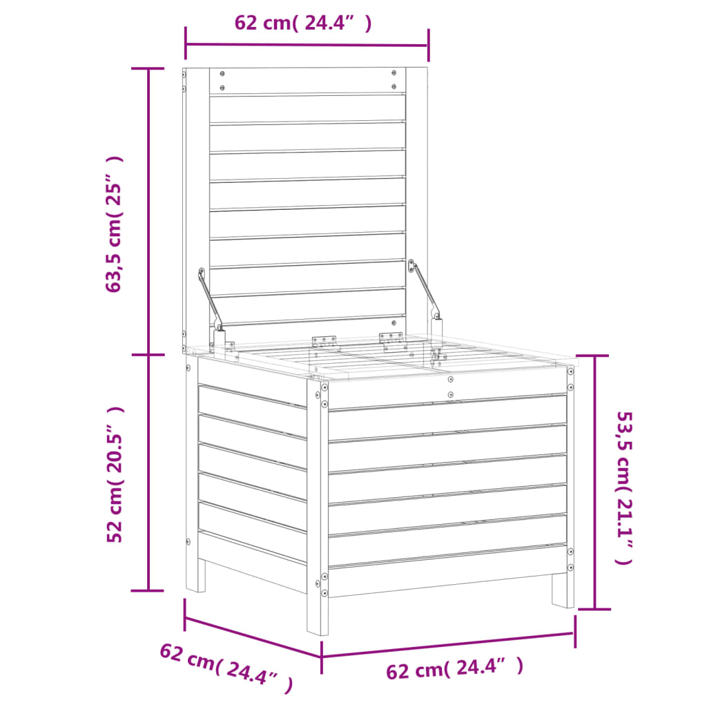 Garden Footstool | White | Solid Pine Wood | Standard | Modular