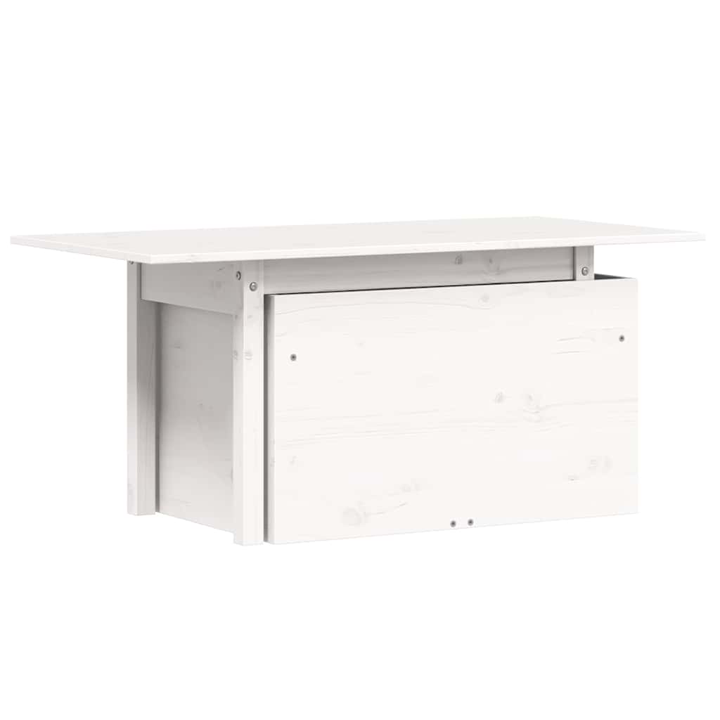 Garden Table White 100x50x75 cm Solid Wood Pine