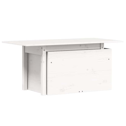 Garden Table White 100x50x75 cm Solid Wood Pine