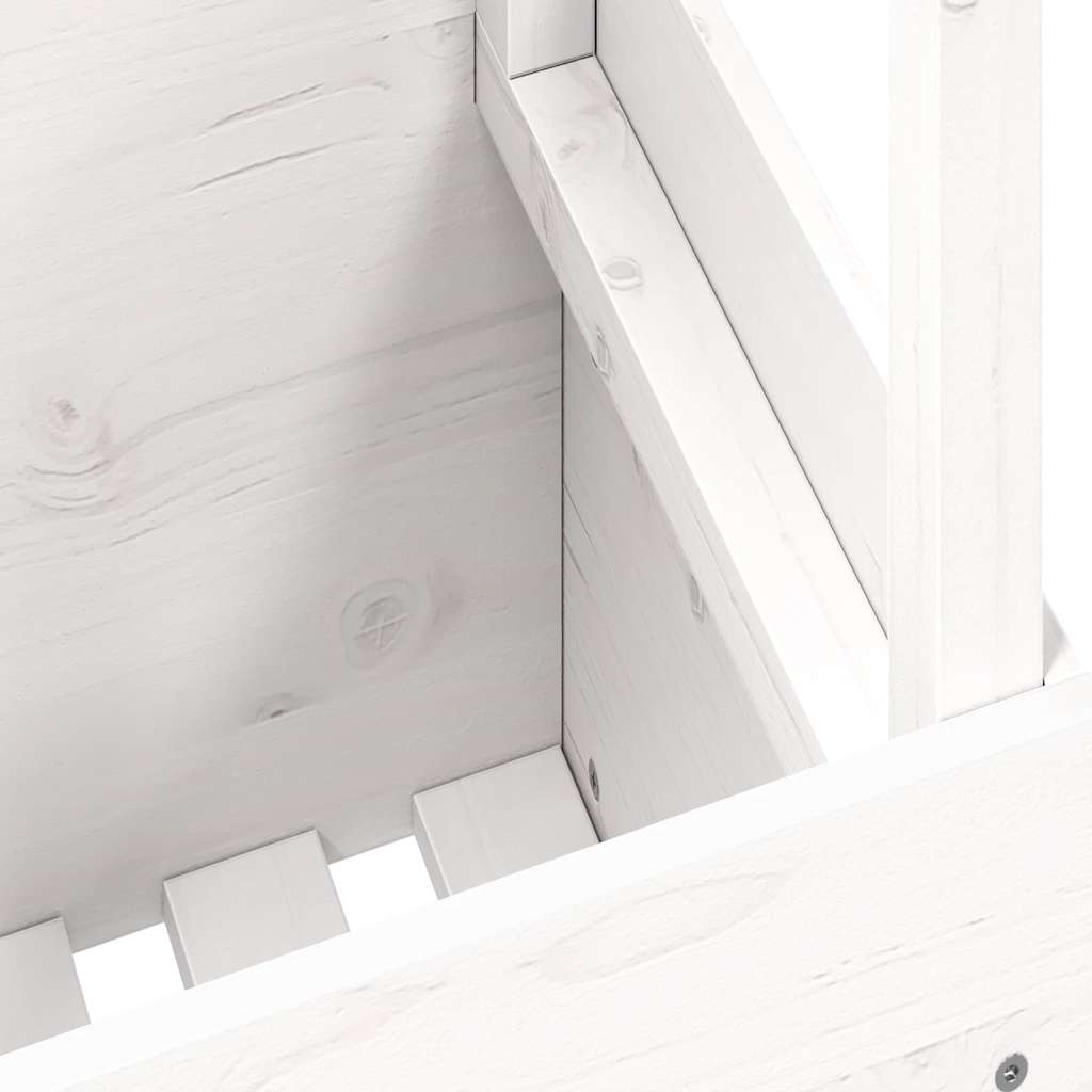 Garden Table White 100x50x75 cm Solid Wood Pine