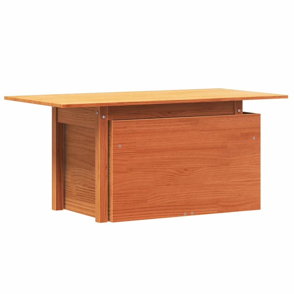 Garden Table Wax Brown 100x50x75 cm Solid Wood Pine