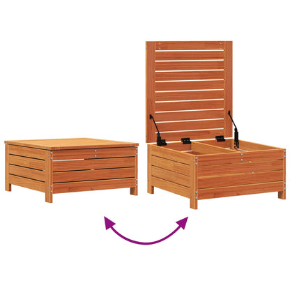Garden Footstool with Cushion Wax Brown Solid Wood Pine