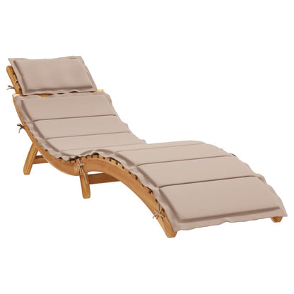 Sun lounger taupe Solid Acacia Wood