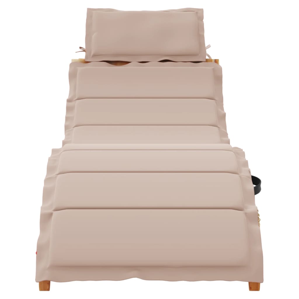 Sun lounger taupe Solid Acacia Wood