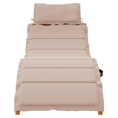 Sun lounger taupe Solid Acacia Wood