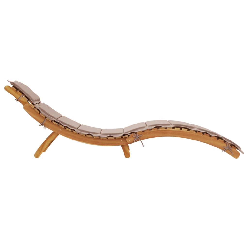 Sun lounger taupe Solid Acacia Wood