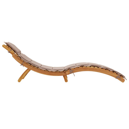 Sun lounger taupe Solid Acacia Wood