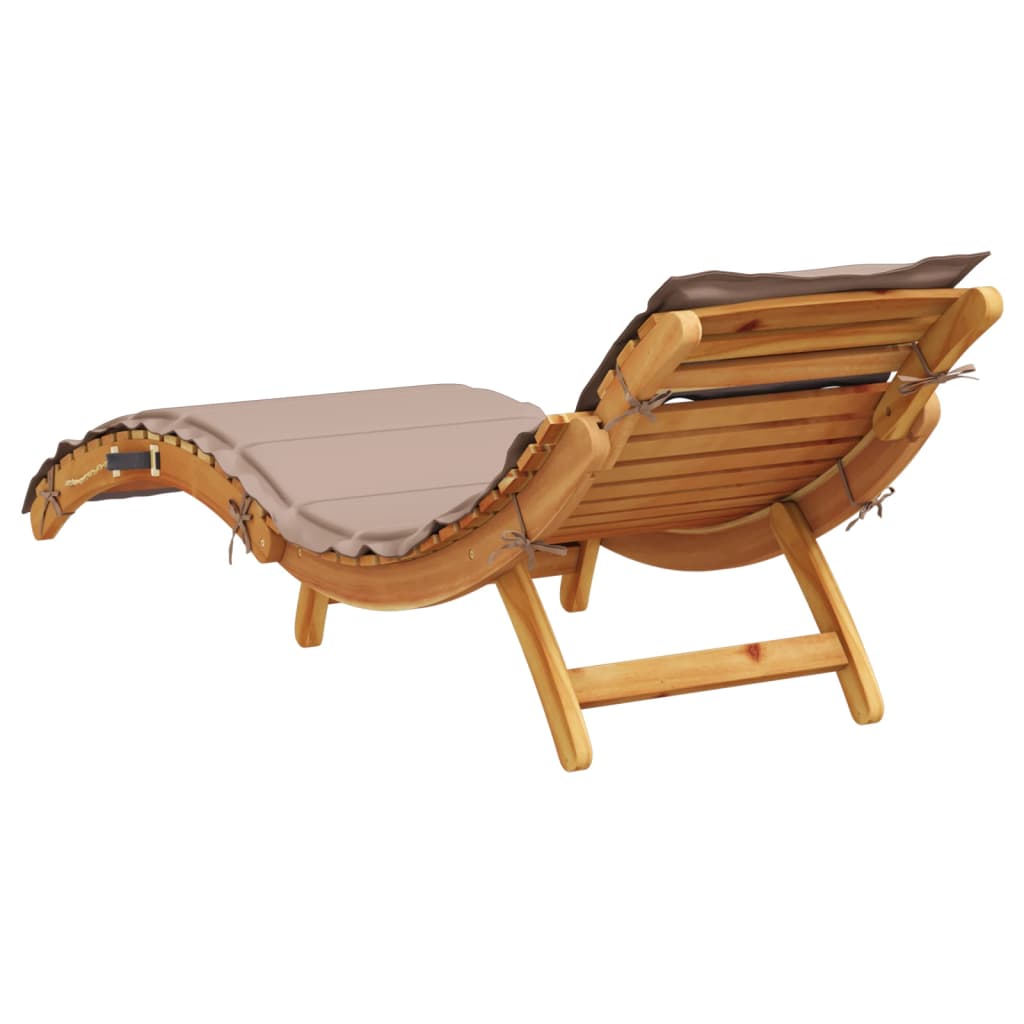 Sun lounger taupe Solid Acacia Wood