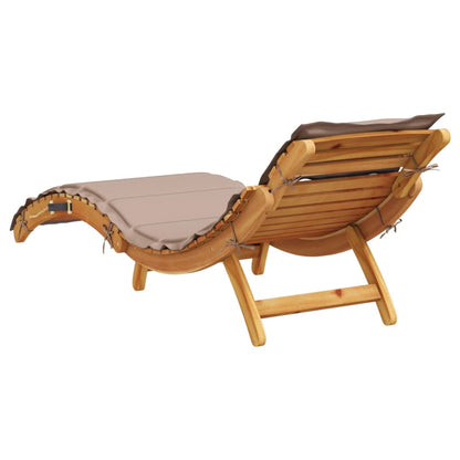 Sun lounger taupe Solid Acacia Wood
