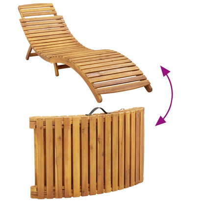Sun lounger taupe Solid Acacia Wood