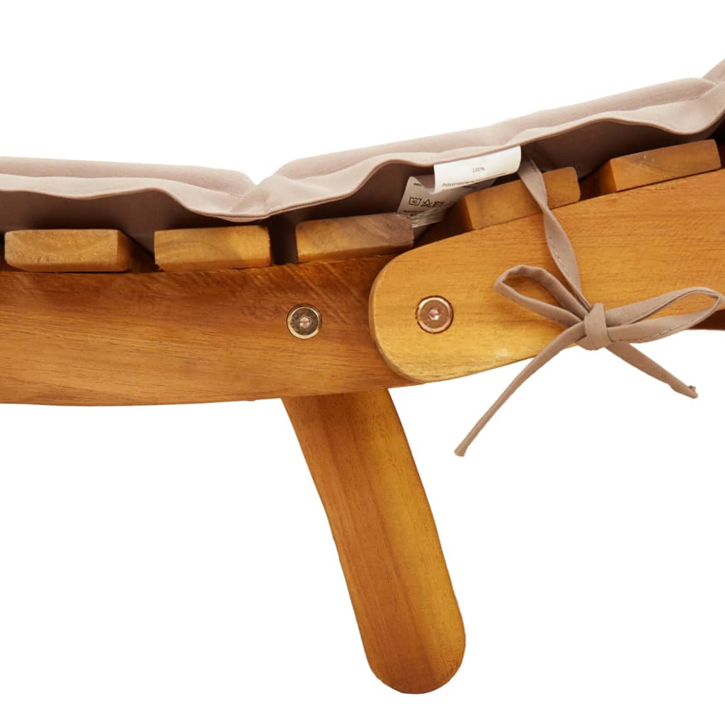 Sun lounger taupe Solid Acacia Wood