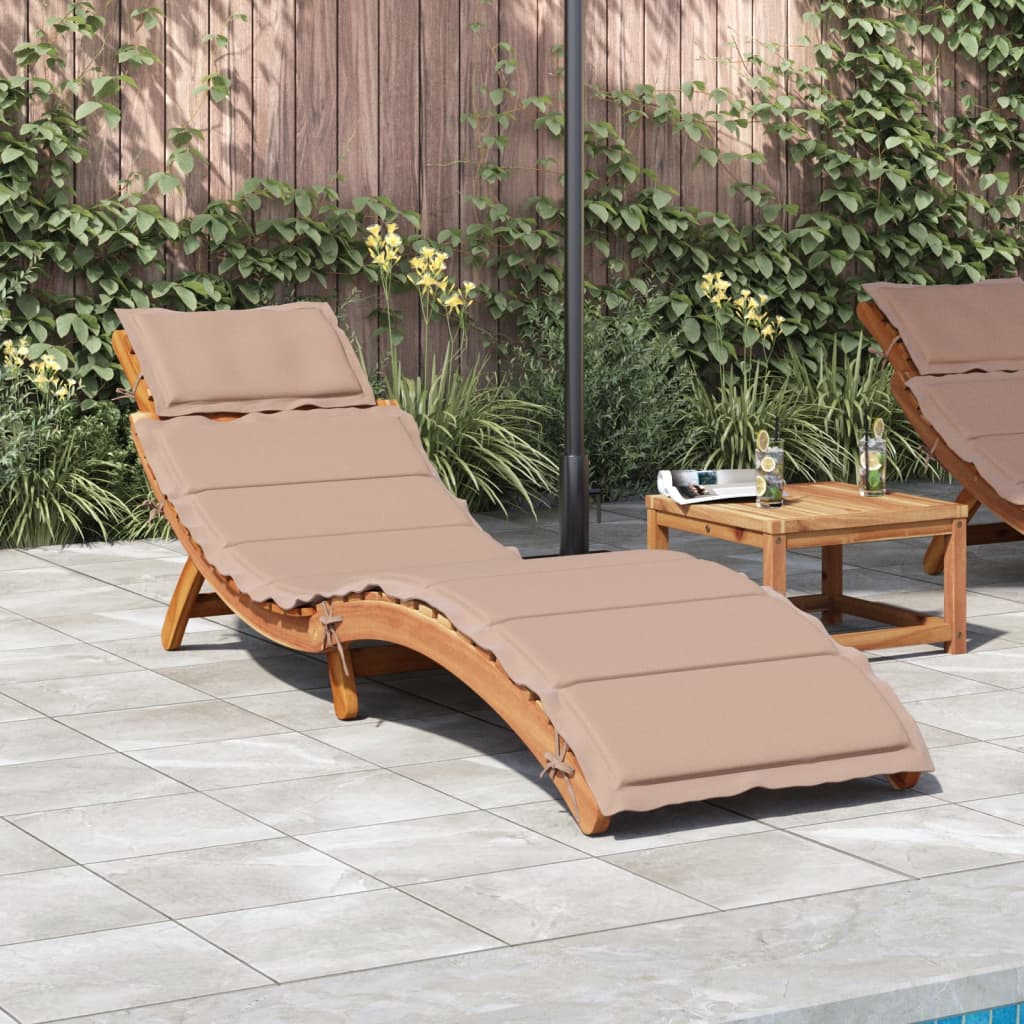 Sun lounger taupe Solid Acacia Wood