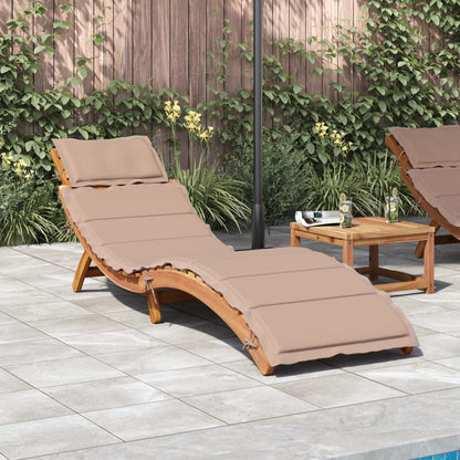 Sun lounger taupe Solid Acacia Wood
