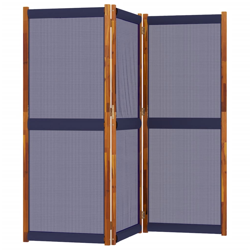 3-Panel Room Divider Dark Blue 210x180 cm