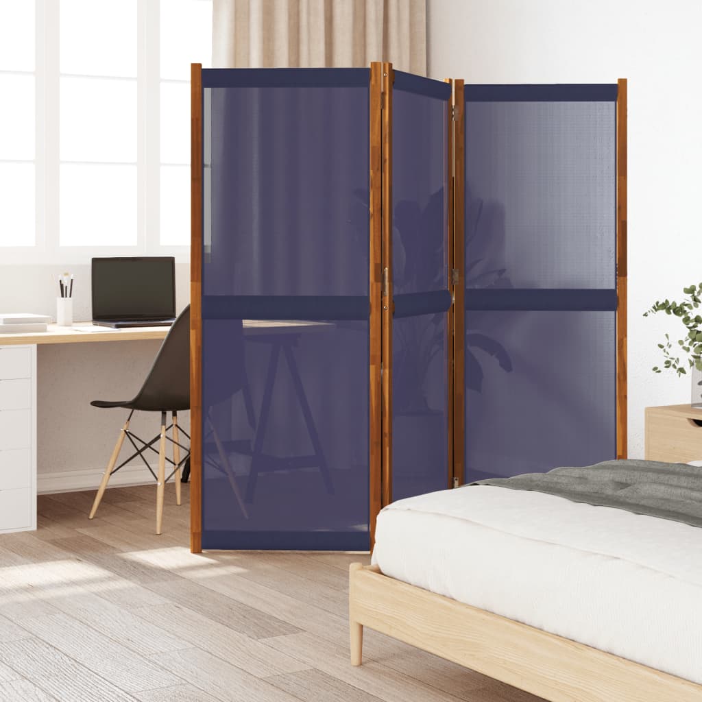 3-Panel Room Divider Dark Blue 210x180 cm