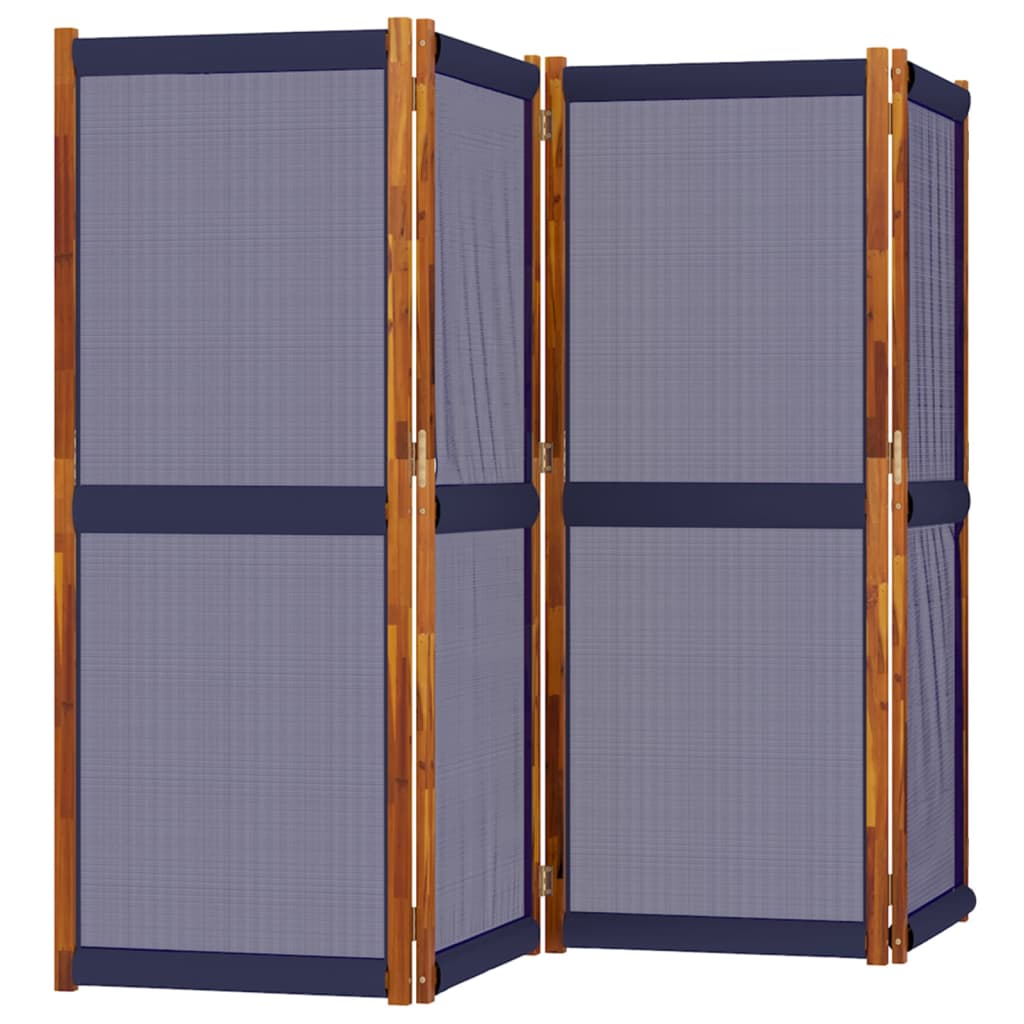 4-Panel Room Divider Dark Blue 280x180 cm