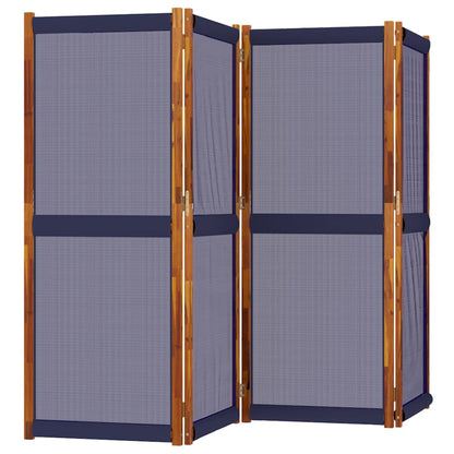 4-Panel Room Divider Dark Blue 280x180 cm