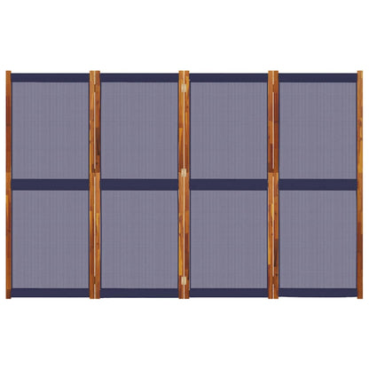 4-Panel Room Divider Dark Blue 280x180 cm