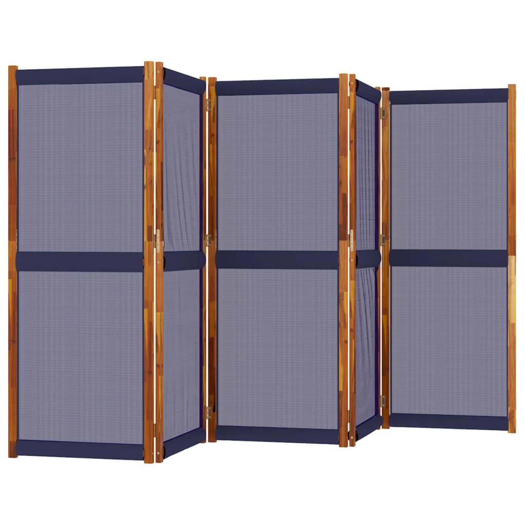 5-Panel Room Divider Dark Blue 350x180 cm