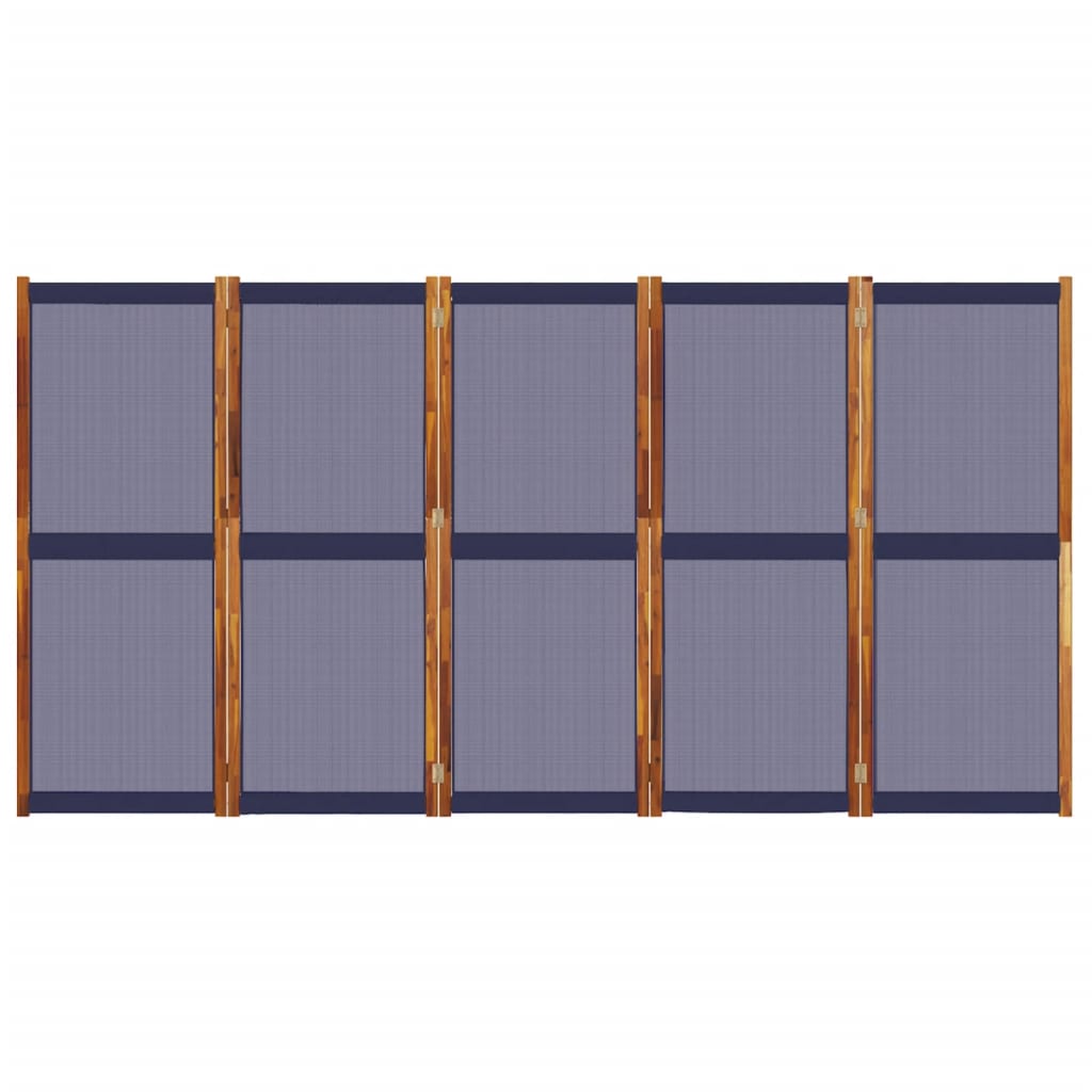 5-Panel Room Divider Dark Blue 350x180 cm