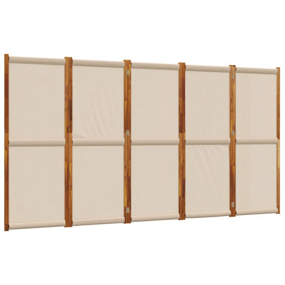 5-Panel Room Divider Taupe 350x180 cm