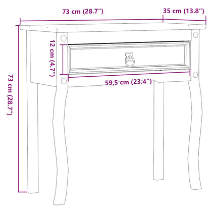 Console Table Corona 73x35x73 cm Solid Wood Pine