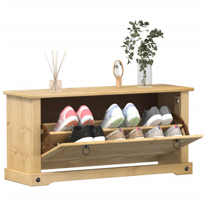 Shoe Cabinet "Corona" 99x32x47 cm Solid Wood Pine