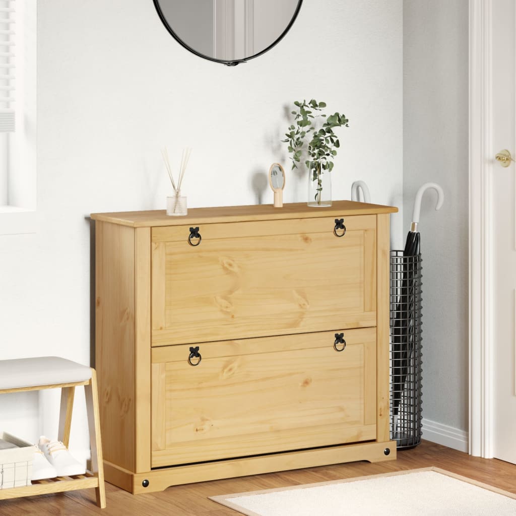 Shoe Cabinet "Corona" 99x32x85 cm Solid Wood Pine