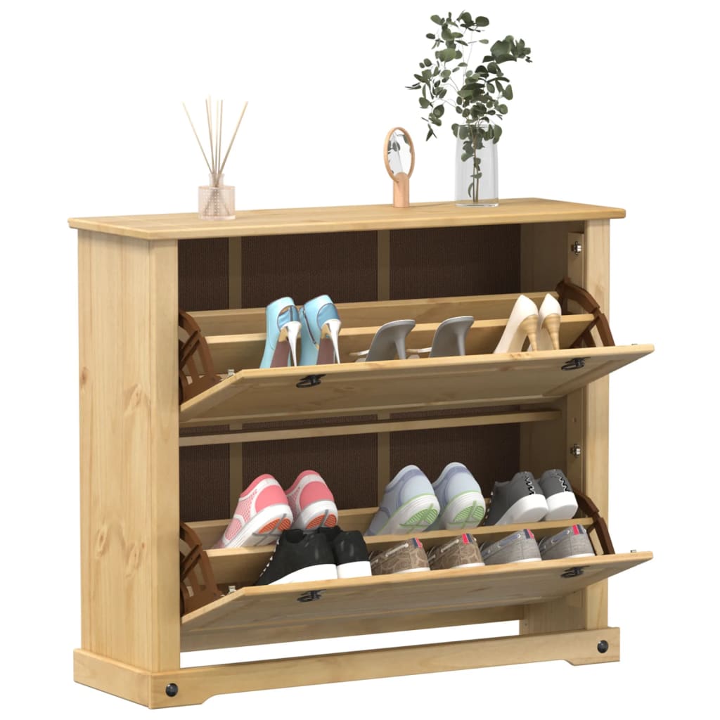 Shoe Cabinet "Corona" 99x32x85 cm Solid Wood Pine