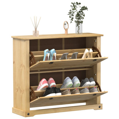 Shoe Cabinet "Corona" 99x32x85 cm Solid Wood Pine