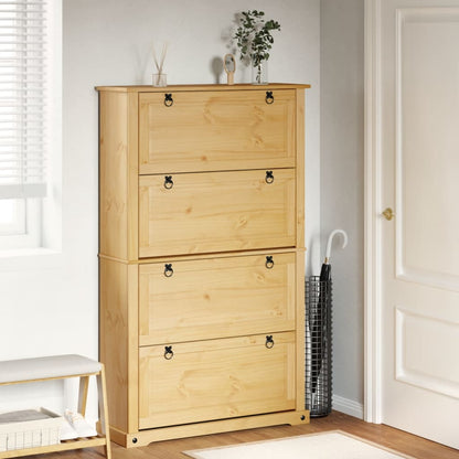 Shoe Cabinet "Corona" 99x32x163,5 cm Solid Wood Pine