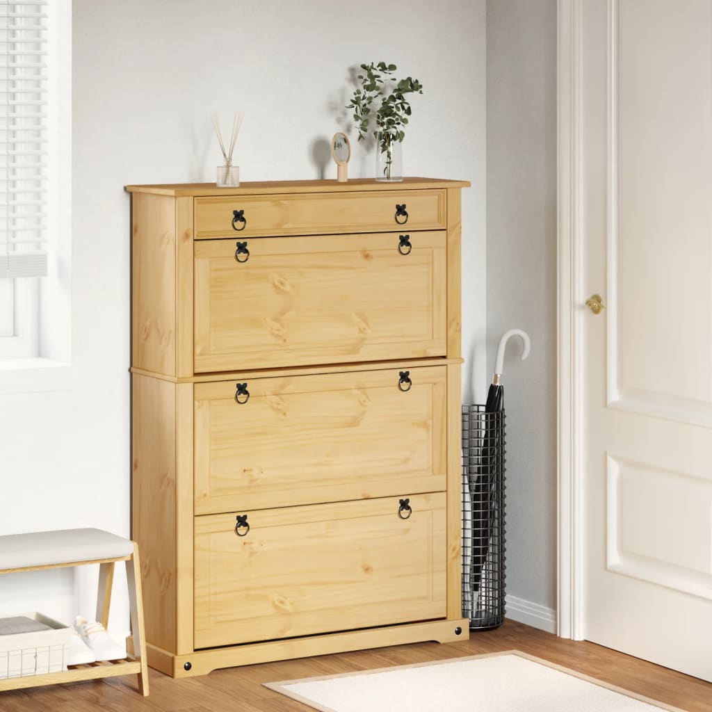 Shoe Cabinet "Corona" 99x32x138 cm Solid Wood Pine