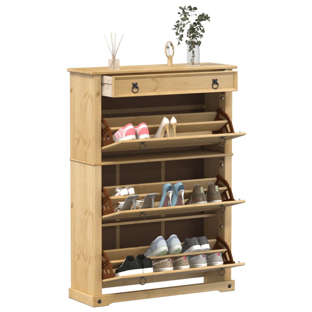 Shoe Cabinet "Corona" 99x32x138 cm Solid Wood Pine