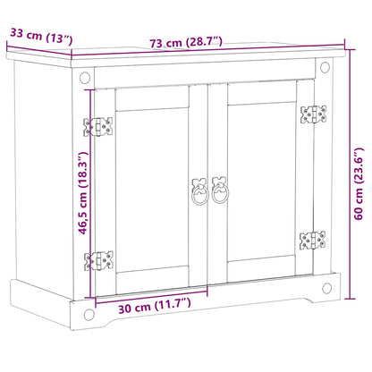 Bathroom Sink Cabinet Corona 73x33x60 cm Solid Wood Pine