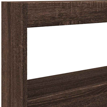Headboard Cabinet with LED Brown Oak 120x17x102 cm