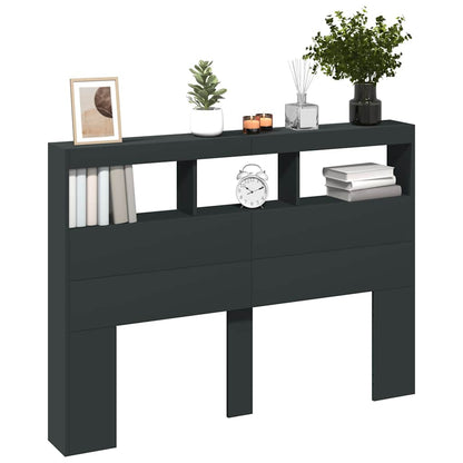 Headboard Cabinet | Black | Engineered wood | Bed Headboard | Rectangular
