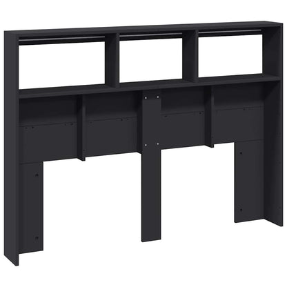 Headboard Cabinet | Black | Engineered wood | Bed Headboard | Rectangular