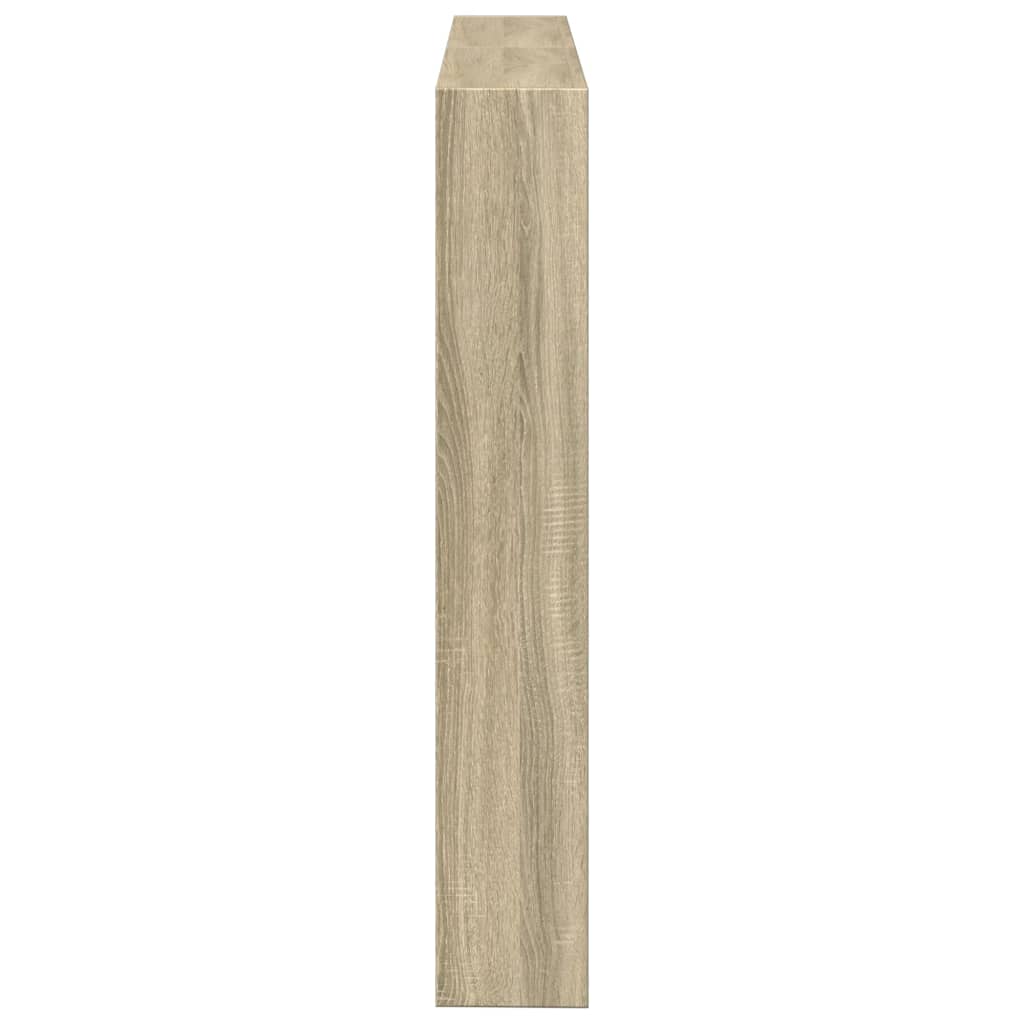 Headboard Cabinet with LED Sonoma Oak 140x17x102 cm