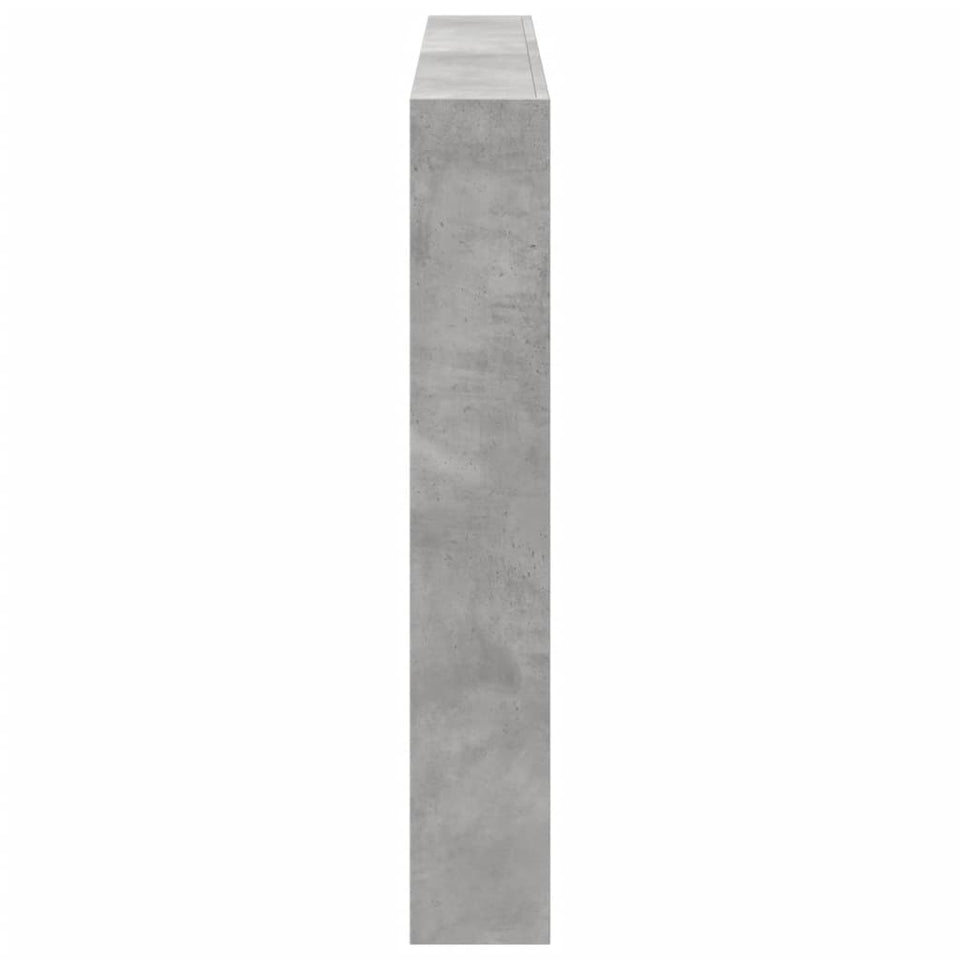 Headboard Cabinet with LED Concrete Grey 160x17x102 cm