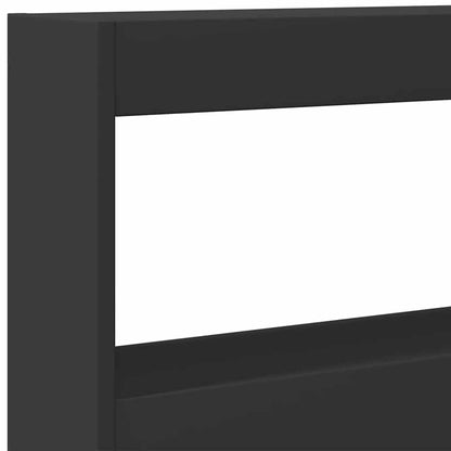 Headboard Cabinet | Black | Engineered wood | 180x17x102 cm
