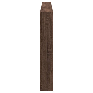 Headboard Cabinet with LED Brown Oak 220x17x102 cm