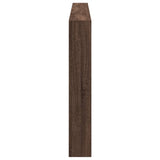 Headboard Cabinet with LED Brown Oak 220x17x102 cm