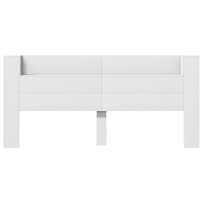 Headboard Cabinet with LED White 220x16,5x103,5 cm