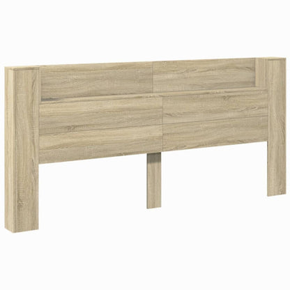Headboard Cabinet with LED Sonoma Oak 220x16,5x103,5 cm