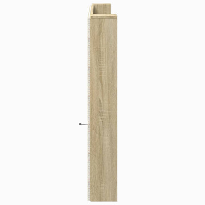 Headboard Cabinet with LED Sonoma Oak 220x16,5x103,5 cm