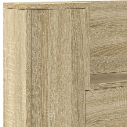 Headboard Cabinet with LED Sonoma Oak 220x16,5x103,5 cm