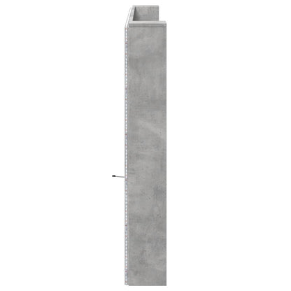 Headboard Cabinet with LED Concrete Grey 220x16,5x103,5 cm