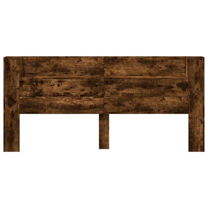 Headboard Cabinet with LED Smoked Oak 220x16,5x103,5 cm