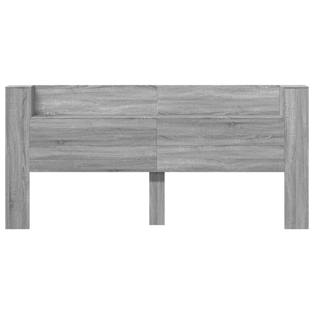 Headboard Cabinet with LED Grey Sonoma 220x16,5x103,5 cm