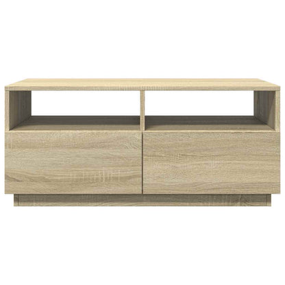Coffee Table with LED Lights Sonoma Oak 90x49x40 cm